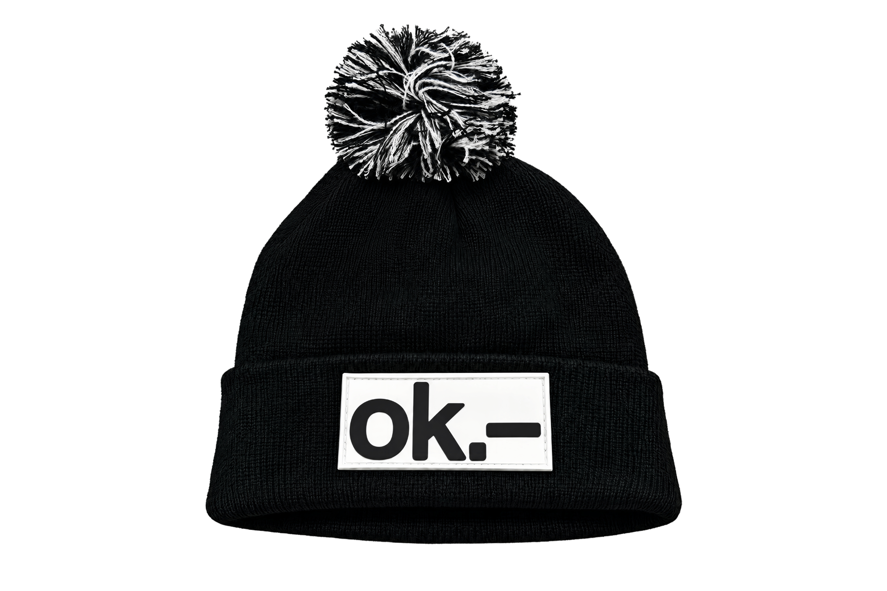 ok.– beanie with logo patch